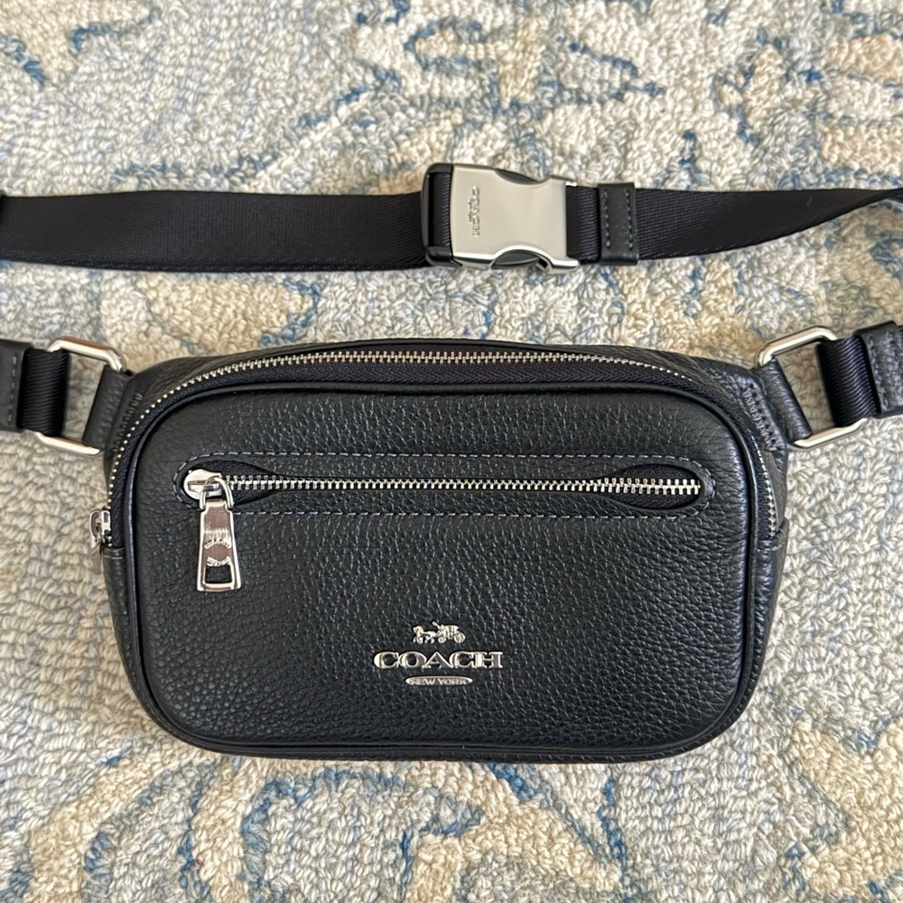 Coach Black Belt Bag with Silver Hardware